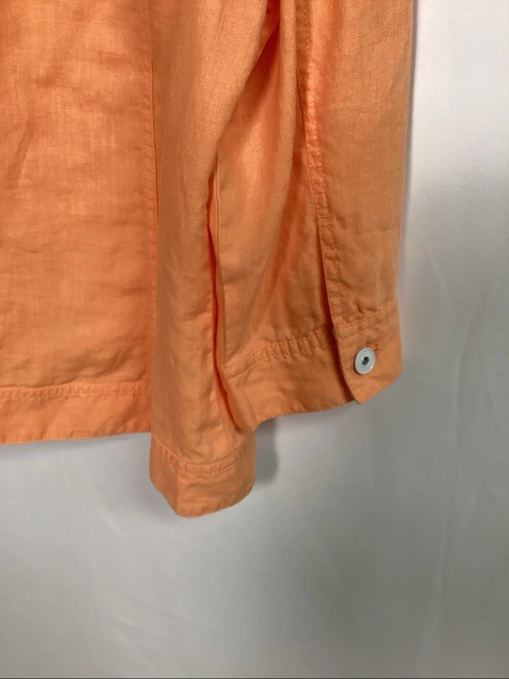 CHICO’S Cantaloupe Linen Trucker Jacket Size 2